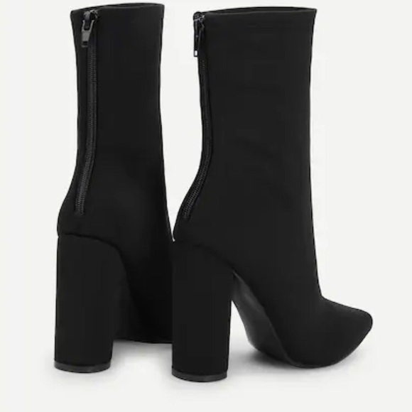 Point toe block heeled mid-calf boots - Picture 2 of 5